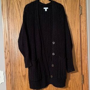 Long warm comfy black cardigan